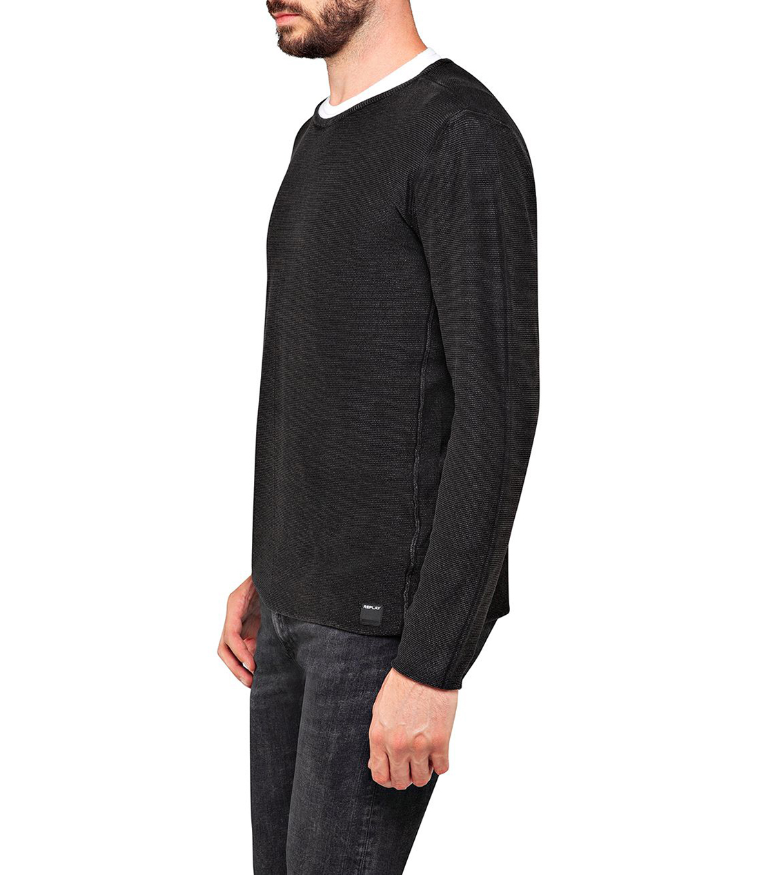 クルーネックニットプルオーバー 詳細画像 ブラック 4